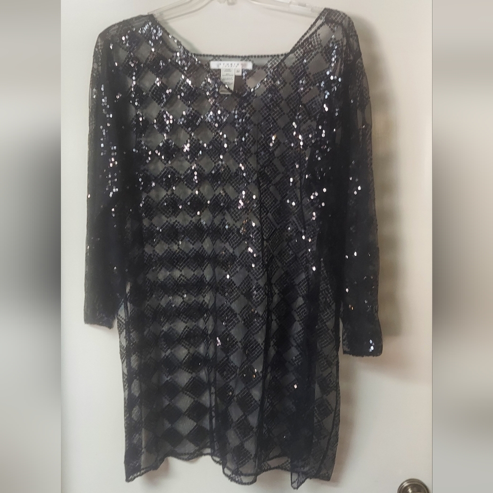 Studio M Black Sequin Top